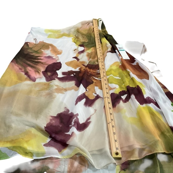 Maggy London One-Shoulder Floral Chiffon Dress NWT Size 16 - Picture 6 of 8